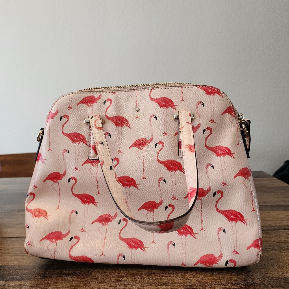 Kate Spade New York Flamingo Pink Handbag Felix Newbury Lane Tote Satchel Bag - Picture 2 of 6